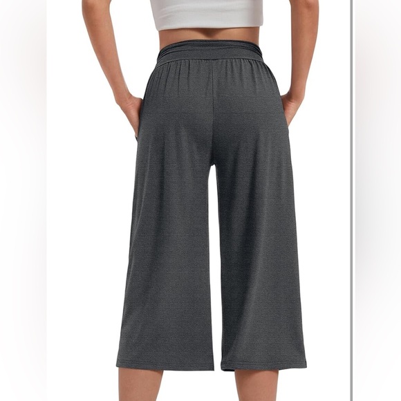 UEU Womens Wide Leg Yoga Pants High Waisted Side Slit Joggers Casual Loose - Picture 2 of 3